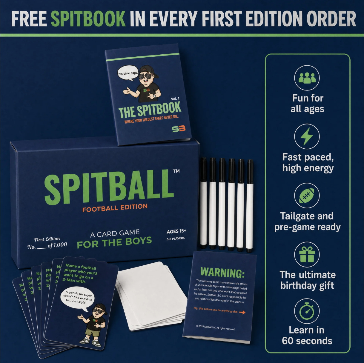 Spitball - Football Edition - A Competitive Card Game for Sports Fans